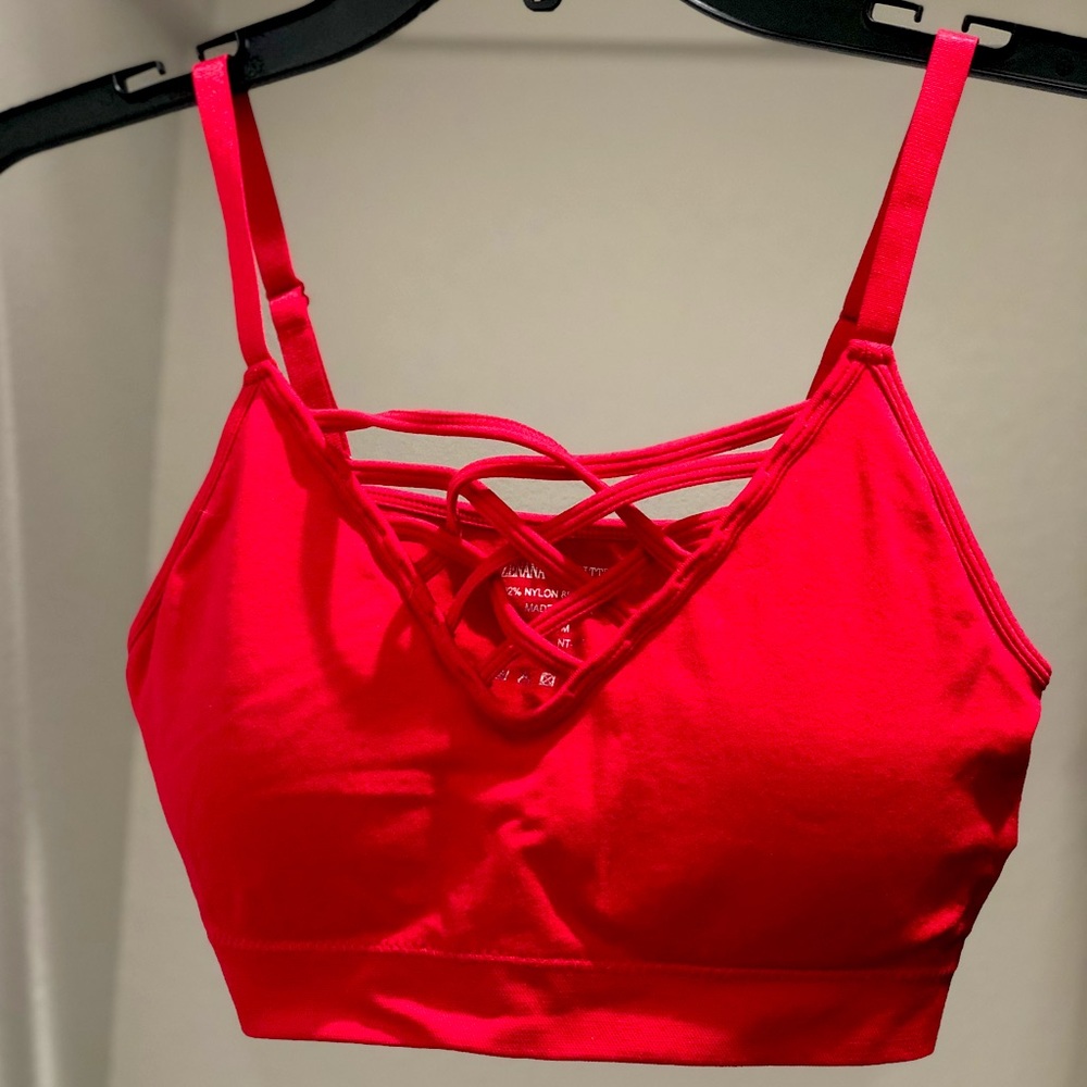 Red Strappy Bra